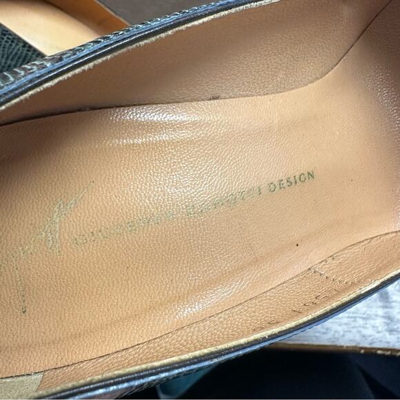 Giuseppe Zanotti Heels Womens 38/ US 8 Snake Print Pointed Toe Leather Pumps - Picture 10 of 11